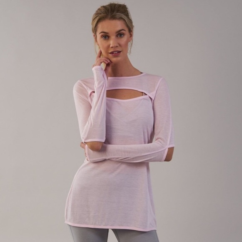 Gymshark cutout long sleeve chalk pink shirt S